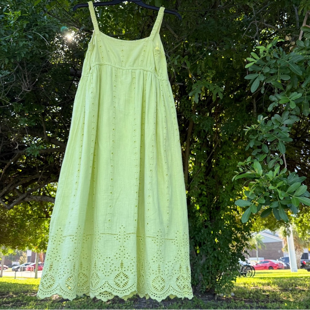 River Island Light Green Eyelet Maxi Dress